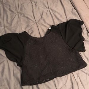 Semi-sheer Crop Shirt